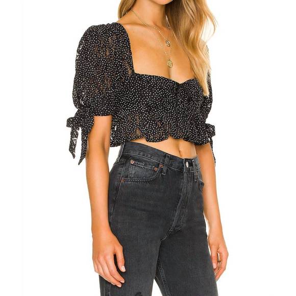 NEW FOR LOVE & LEMONS leila top in black - Picture 2 of 4